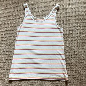 a new day Striped Tank Top - White, Yellow, Pink and Orange